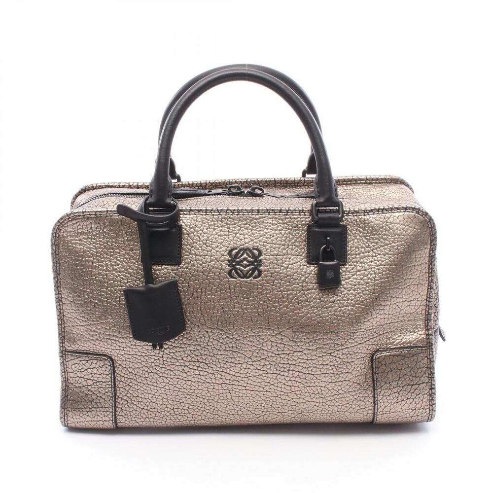Loewe Amazona Metallic Handbag Leather Gold Tone